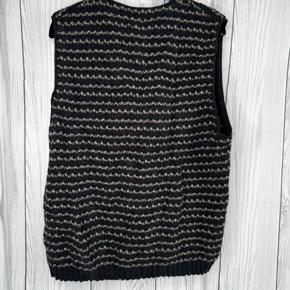 Vintage Coldwater Creek Sweater Vest Womens Knit Navy Striped Chunked USA Large - Picture 3 of 6